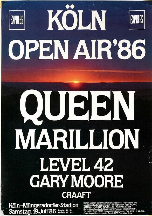 Plakat Open Air von Queen und Marillion
