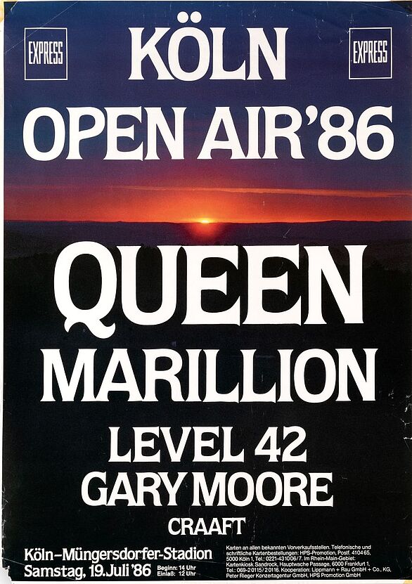 Plakat Open Air von Queen und Marillion