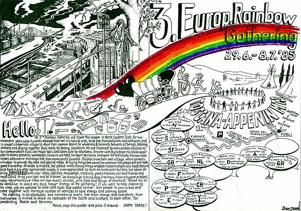 Plakat zum Rainbow-Gathering