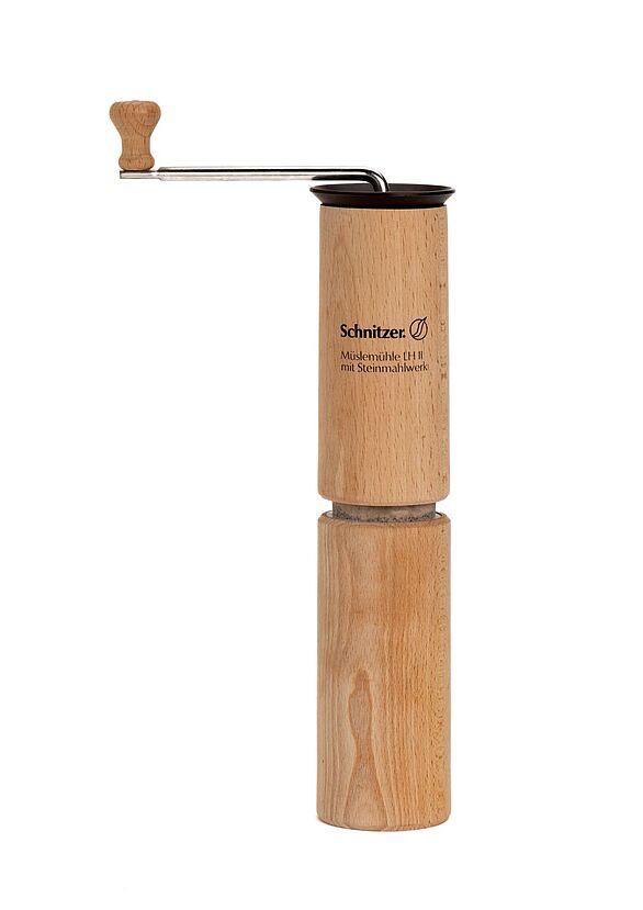 Getreidemühle zum drehen aus Holz