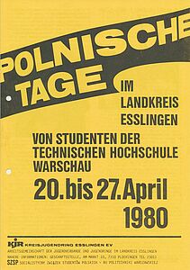 Plakat Polnische Tage in Esslingen 1980